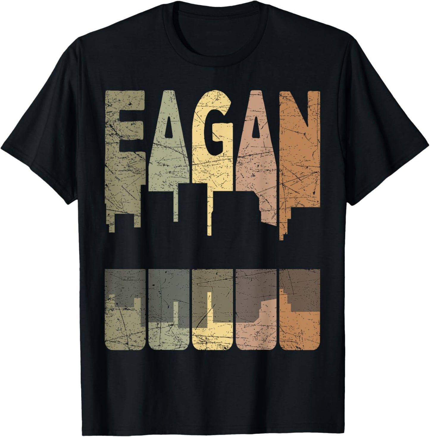 Eagan Vintage Eagan Minnesota Retro Eagan Skyline T-Shirt - T-Shirt | Black