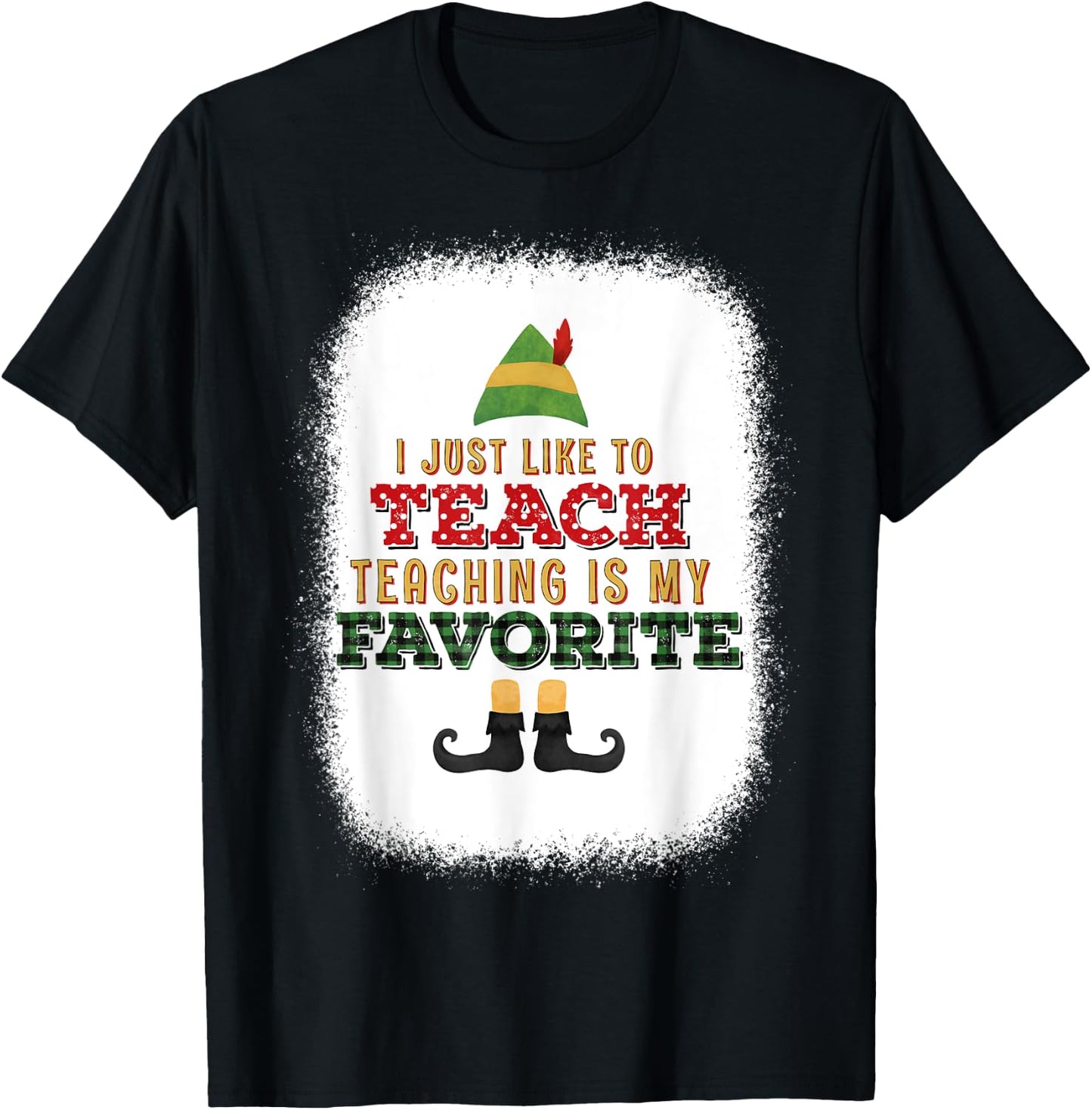 I Just Like To Teach Teaching Is My Favorite Christmas T-Shirt - T-Shirt | Black