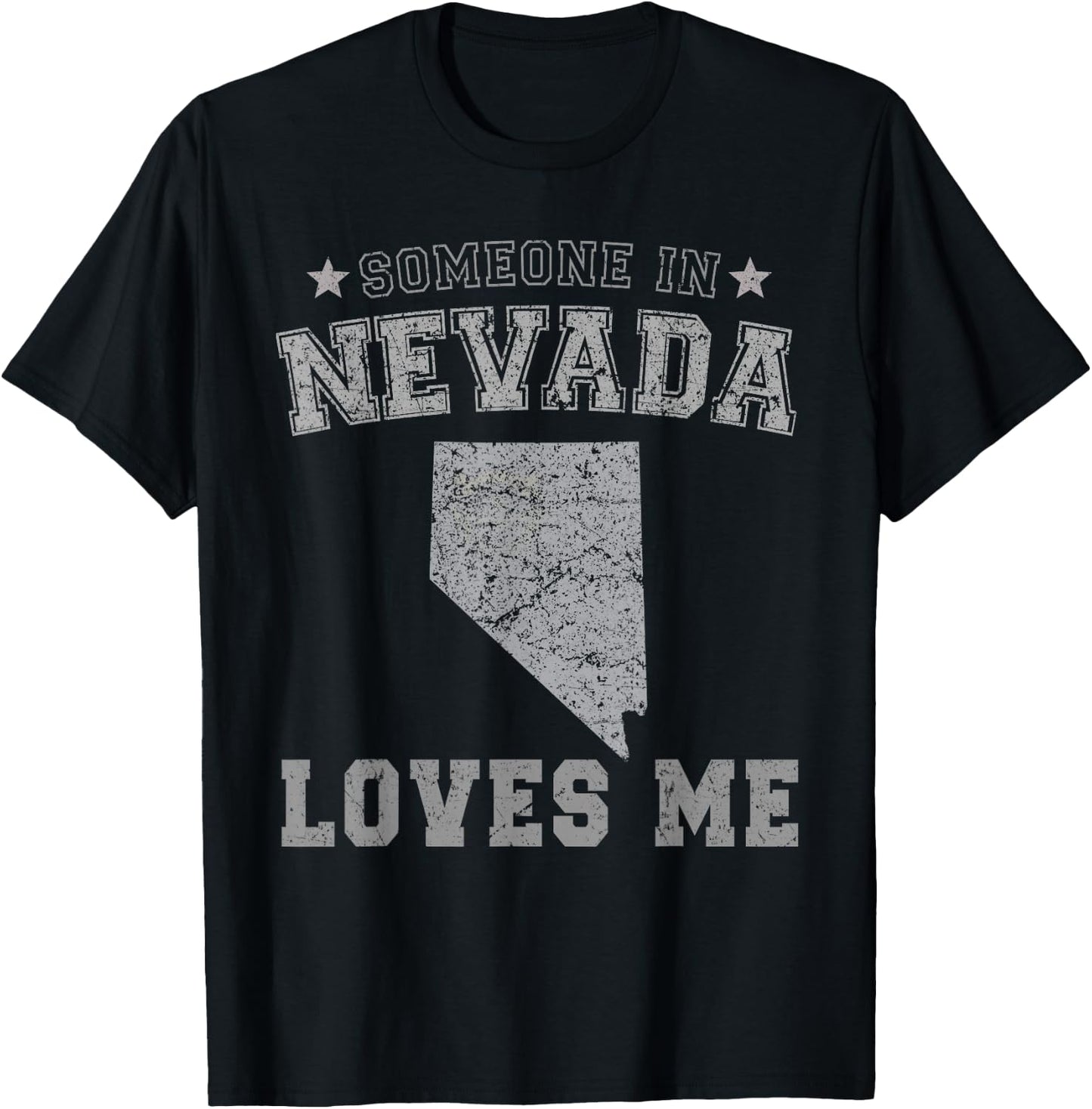 Someone In Nevada Loves Me Heart Vintage State T-Shirt - T-Shirt | Black