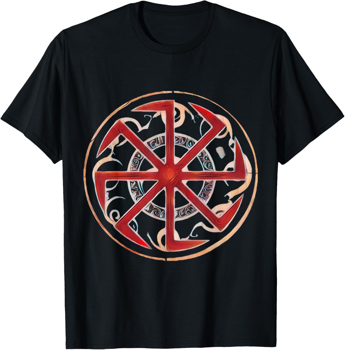 Kolovrat Slavic Protective Rune T-Shirt - T-Shirt | Black