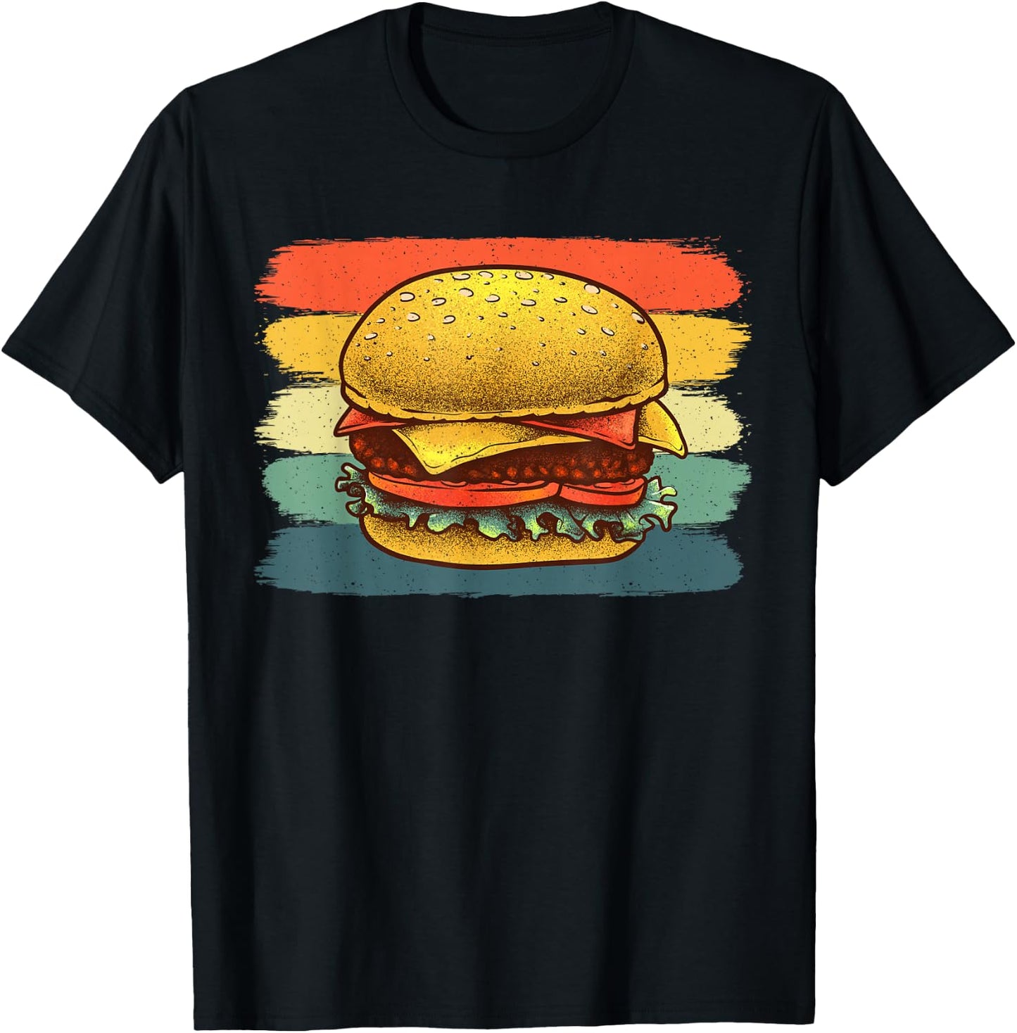 Cute Hamburger Design Women Cheese Burger Hamburger T-Shirt - T-Shirt | Black