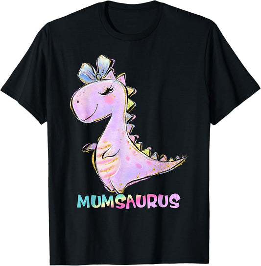 Mum Girl Dinosaur Family Matching Birthday Daughter Mama Mom T-Shirt - T-Shirt | Black