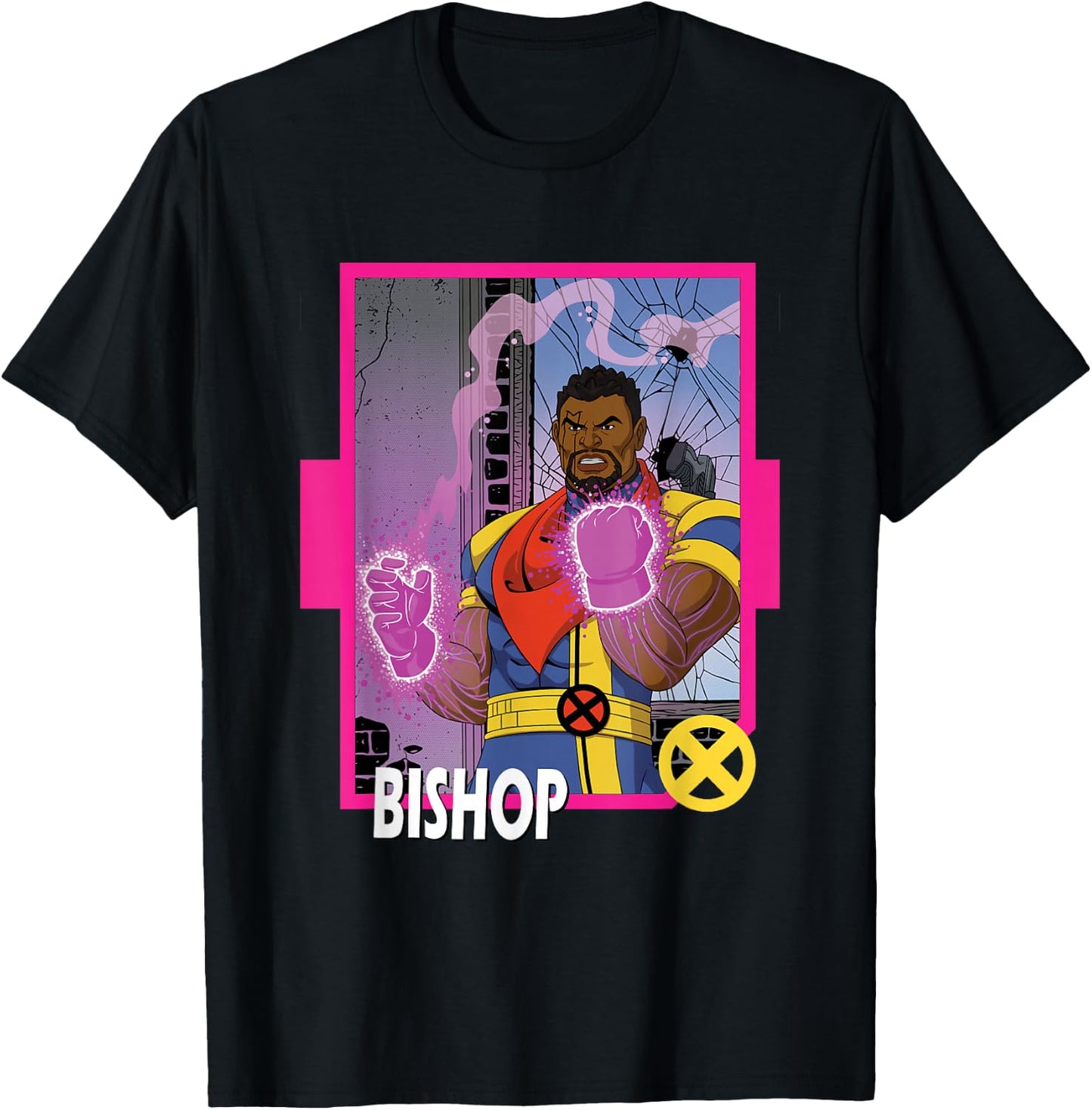 Marvel X-Men '97 Classic Bishop Vintage Super Hero Card T-Shirt - T-Shirt | Black