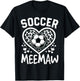 Soccer Meemaw Leopard Heart Meemaw Soccer Player T-Shirt - T-Shirt | Black