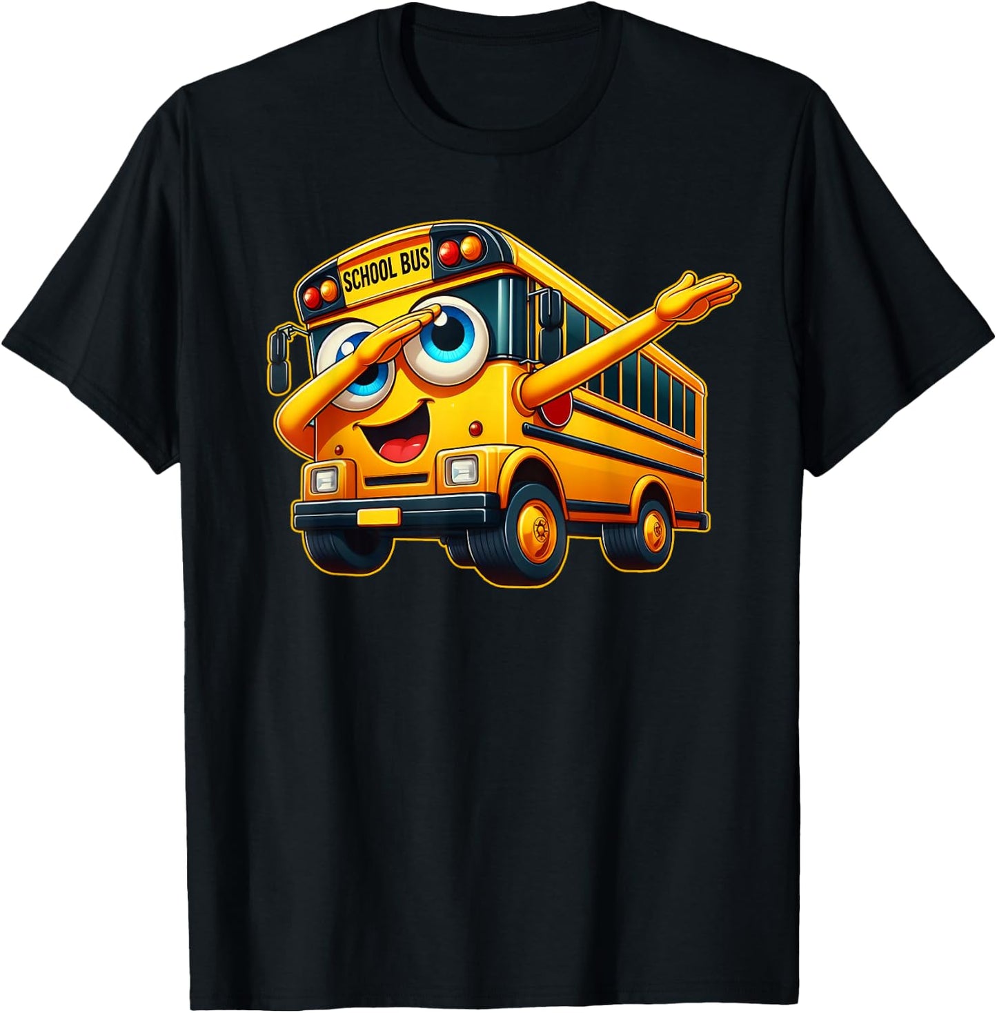 Funny Dabbing Yellow School Bus Graphic Gifts Kids Boys T-Shirt - T-Shirt | Black