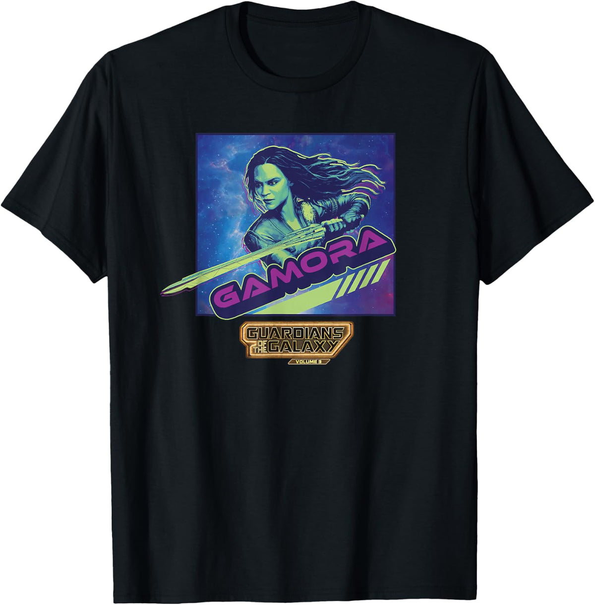 Marvel Guardians of the Galaxy Vol. 3 Vintage Cosmic Gamora T-Shirt - T-Shirt | Black