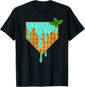Home Plate Drip - Mint Chocolate Chip Softball & Baseball T-Shirt - T-Shirt | Black