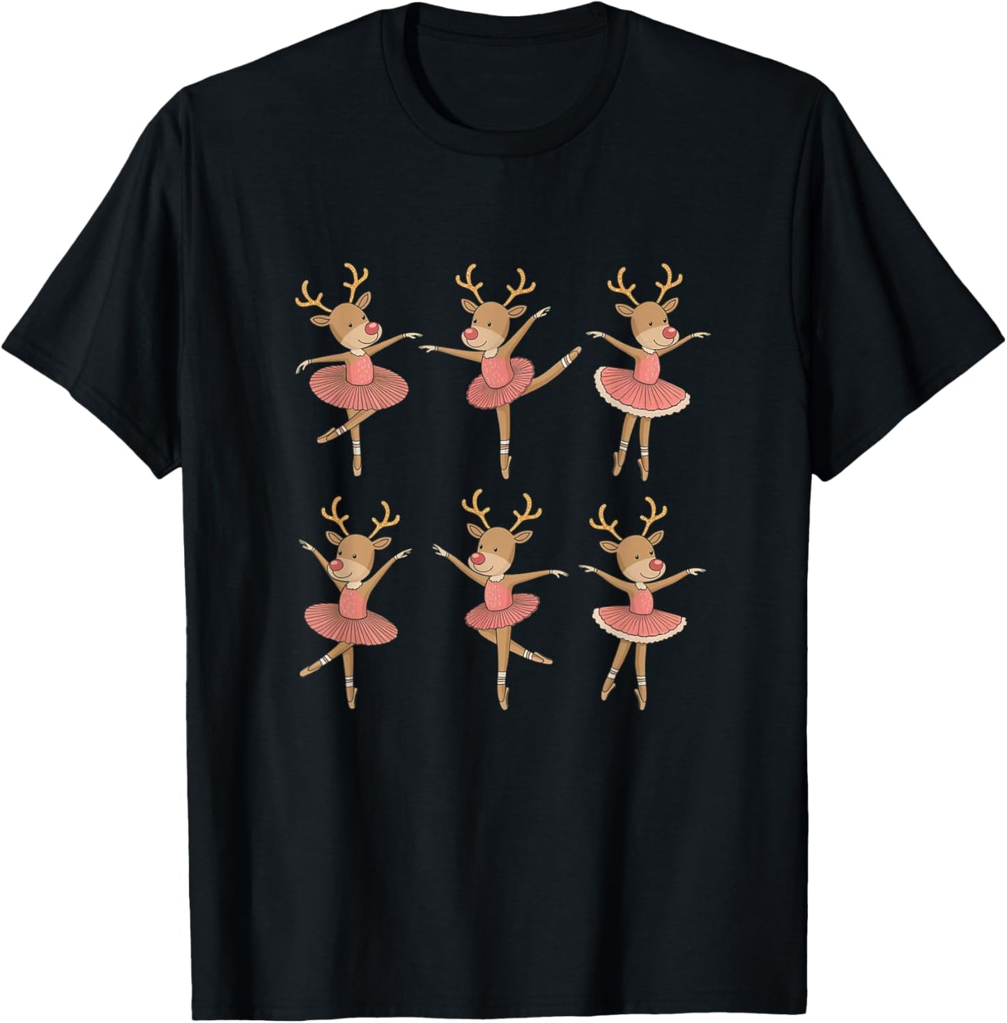 Reindeer Dancer Funny Christmas Ballet T-Shirt - T-Shirt | Black