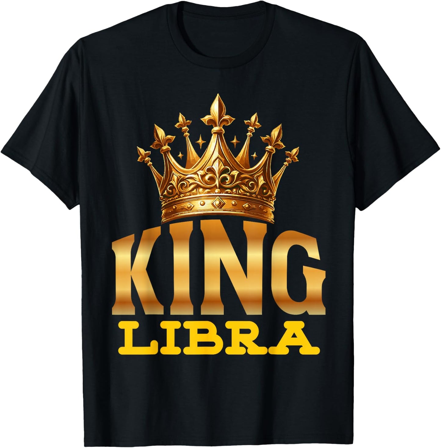 King Libra Balance Zodiac Sign Crown T-Shirt - T-Shirt | Black