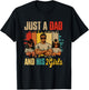 Just A Dad And His 2 Adorable Kid Girls Father's Day Family T-Shirt - T-Shirt | Black