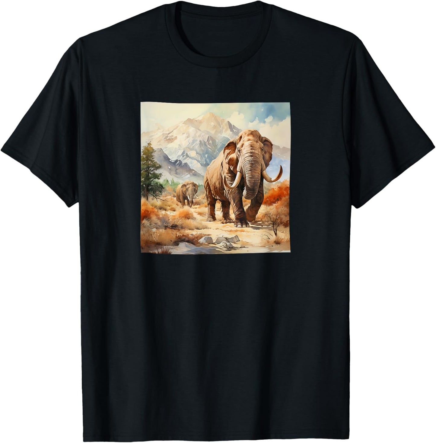 Mammoth Watercolor Mountains Graphic T-Shirt - T-Shirt | Black