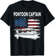 Boating Pontoon Captain 4th of July Pontoon Boat T-Shirt - T-Shirt | Black