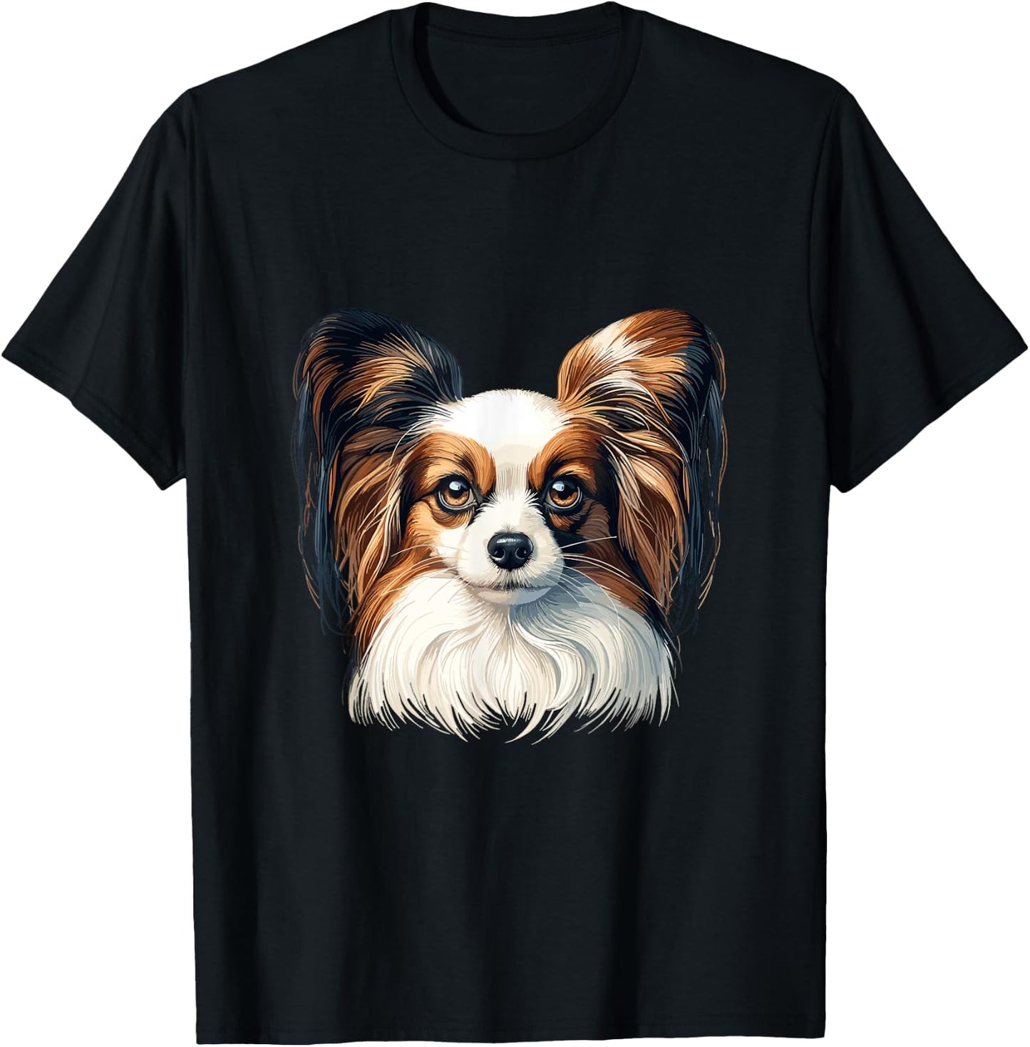 Dog Face - Papillon Women Girls Kids T-Shirt - T-Shirt | Black