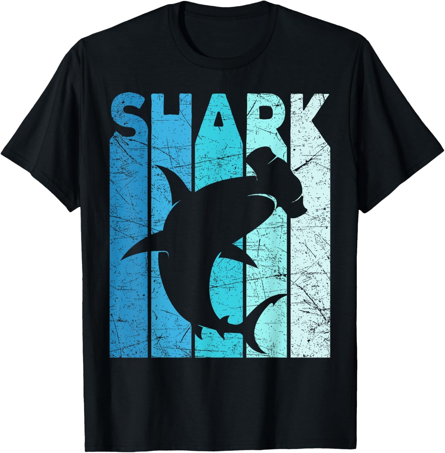 Hammerhead Shark Vintage Shark Lover Retro Oceanography T-Shirt - T-Shirt | Black