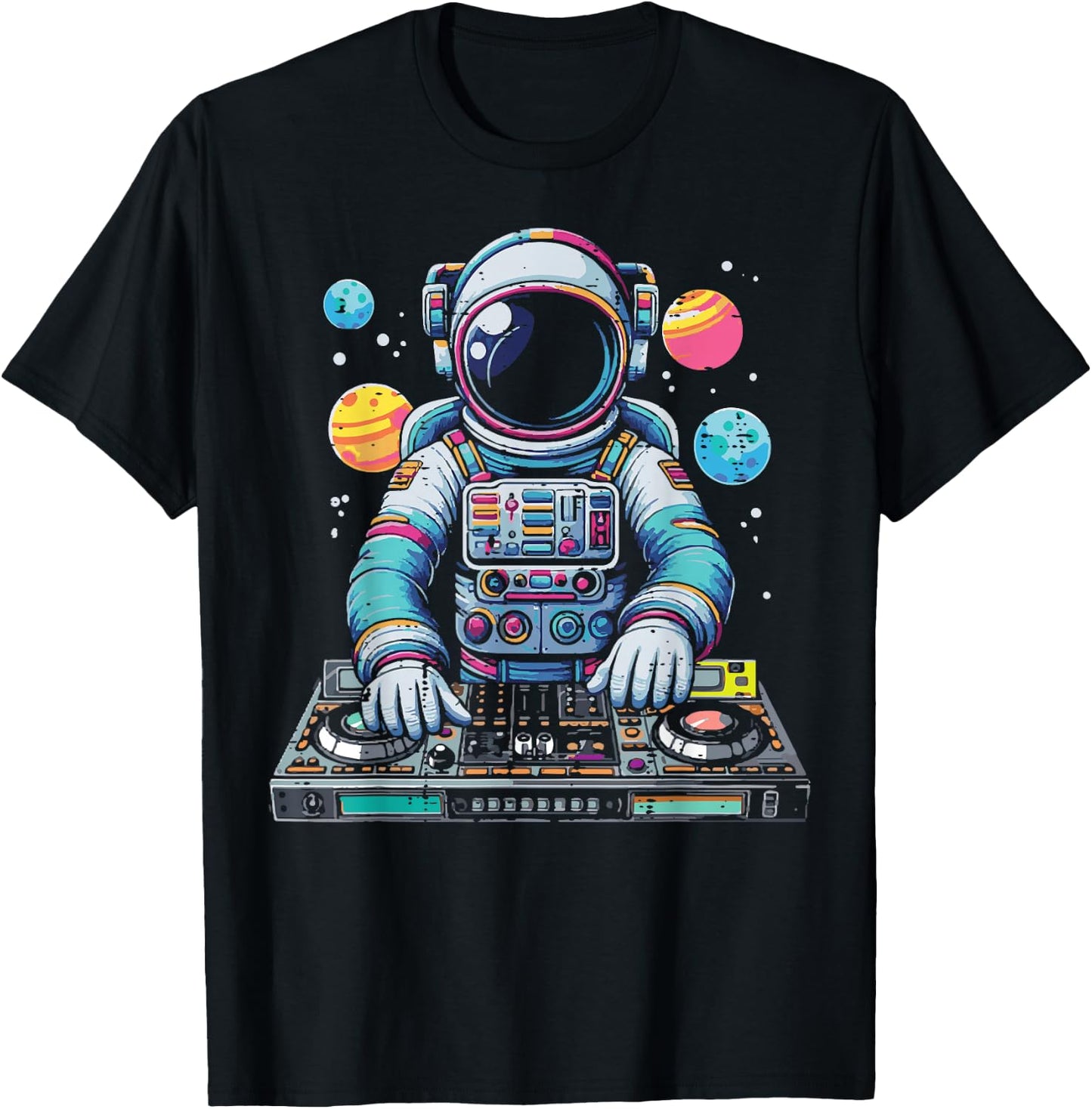 Astronaut Disc Jockey Spaceman Dj Space Music Men Boys Kids T-Shirt - T-Shirt | Black