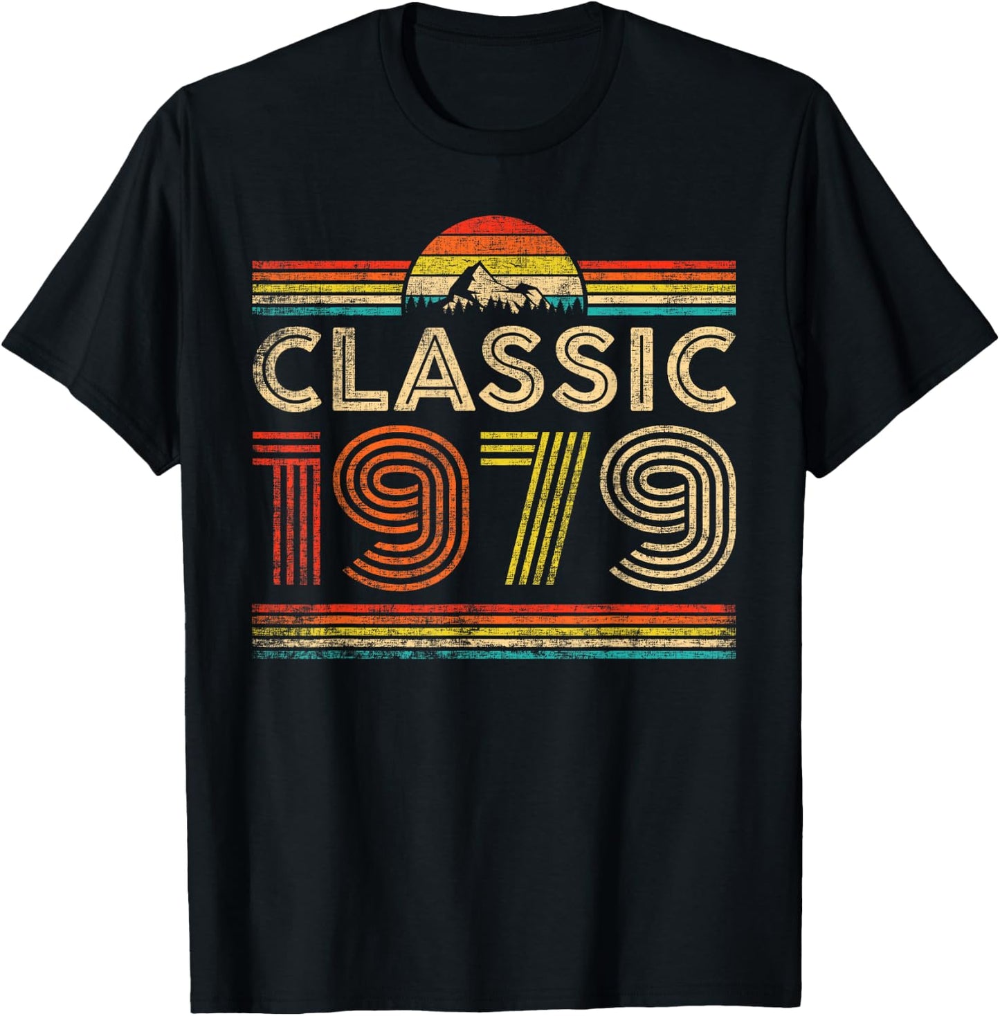 Classic 1979 Vintage 1979 Classic Year Men Women Birthday T-Shirt - T-Shirt | Black