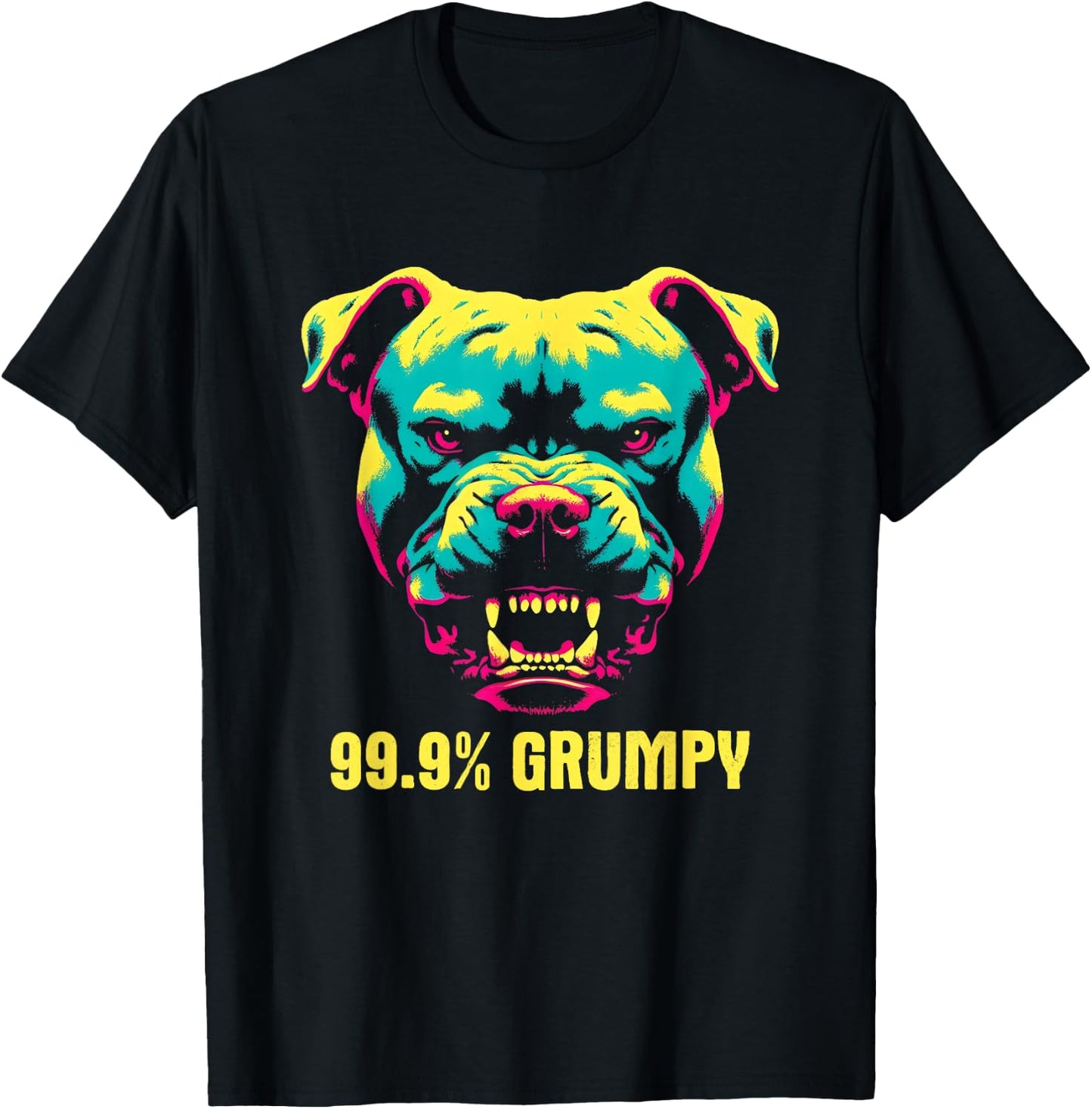 99.9% Grumpy Pit Bull - Funny Vintage Pit Bull Dog Lover T-Shirt - T-Shirt | Black