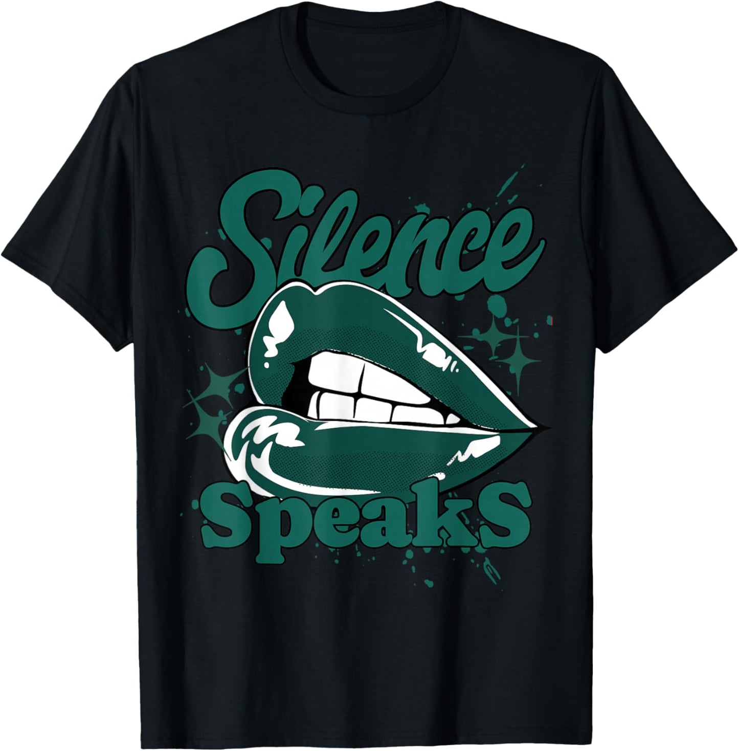 Silence Speaks Oxidized Green 4s Matching Women T-Shirt - T-Shirt | Black