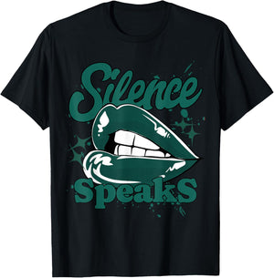 Silence Speaks Oxidized Green 4s Matching Women T-Shirt - T-Shirt | Black