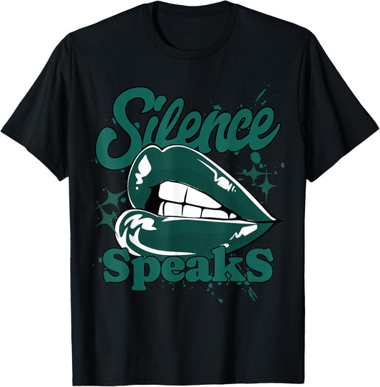 Silence Speaks Oxidized Green 4s Matching Women T-Shirt - T-Shirt | Black