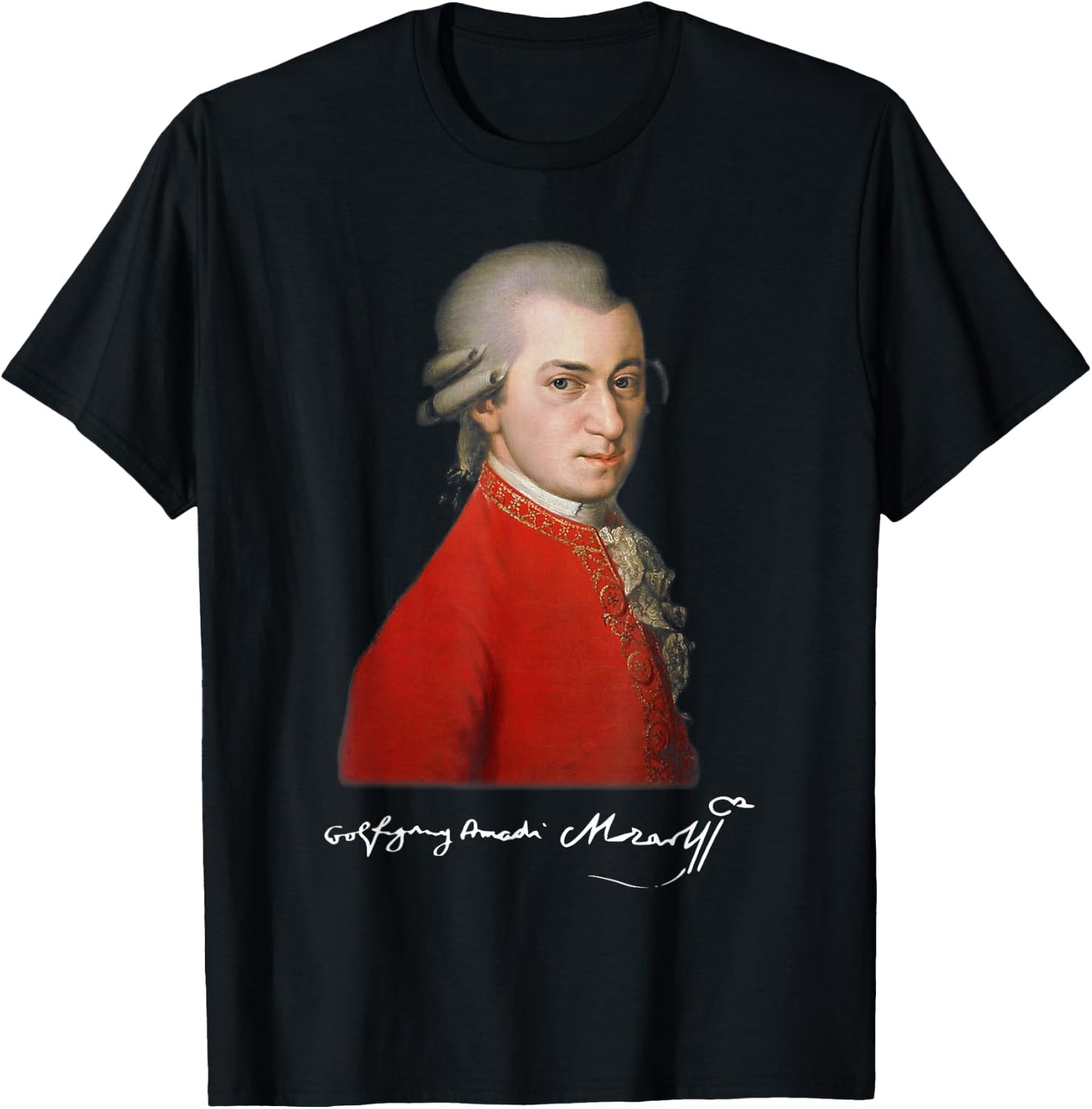 Wolfgang Amadeus Mozart - Composer Signature Classical Music T-Shirt - T-Shirt | Black