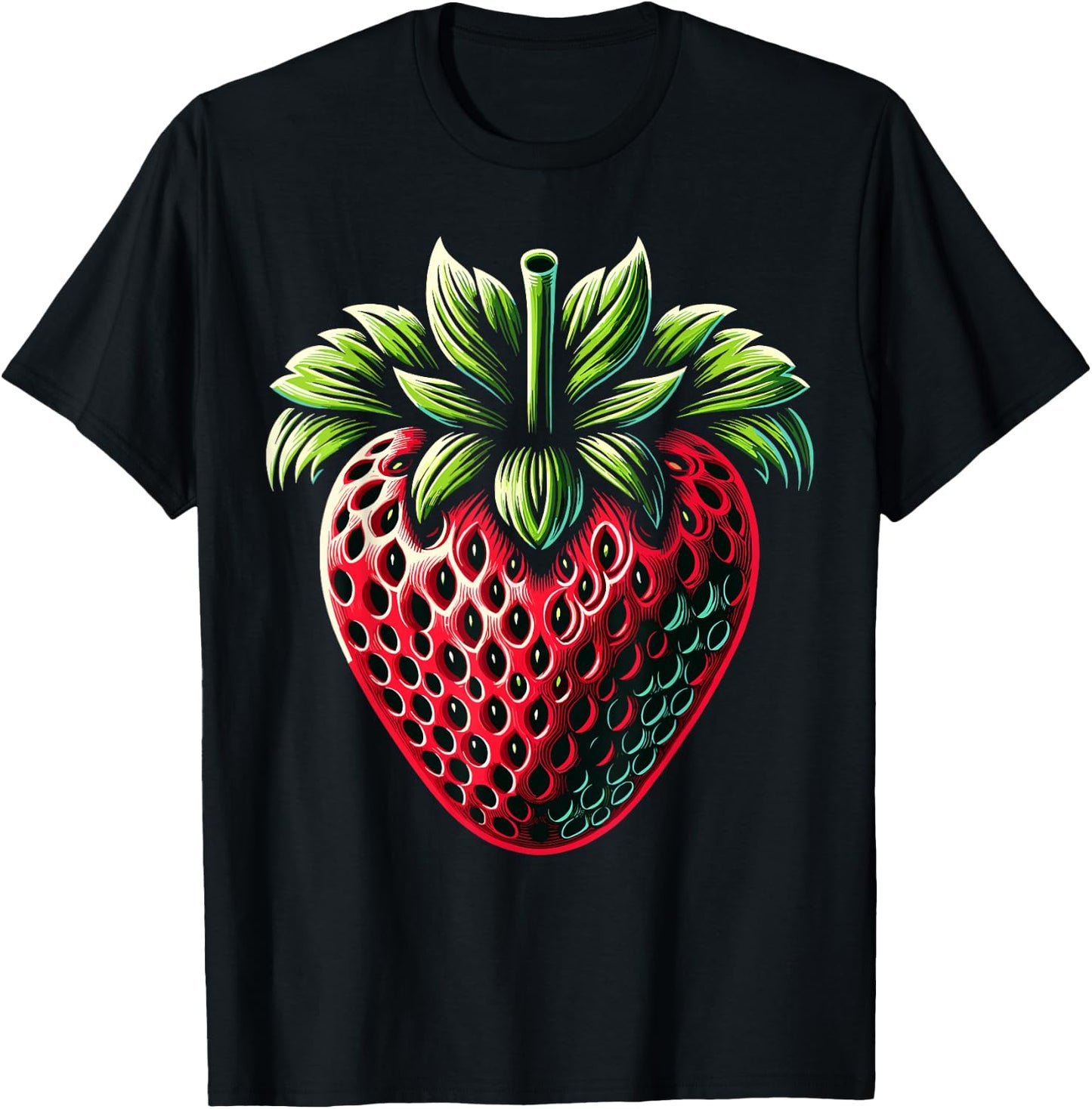 Strawberry Fruit Vintage Strawberry Lovers T-Shirt - T-Shirt | Black