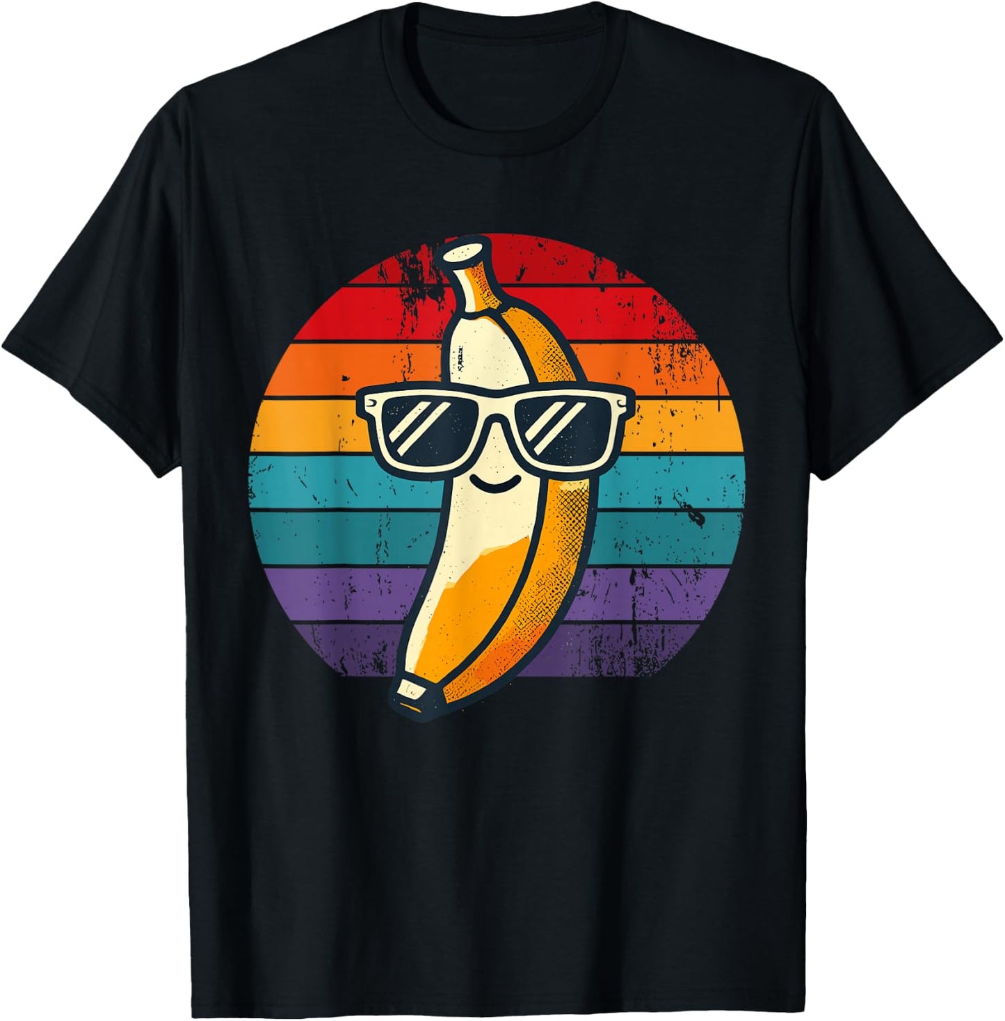 Retro Banana Novelty Men Women Kids Funny Banana T-Shirt - T-Shirt | Black