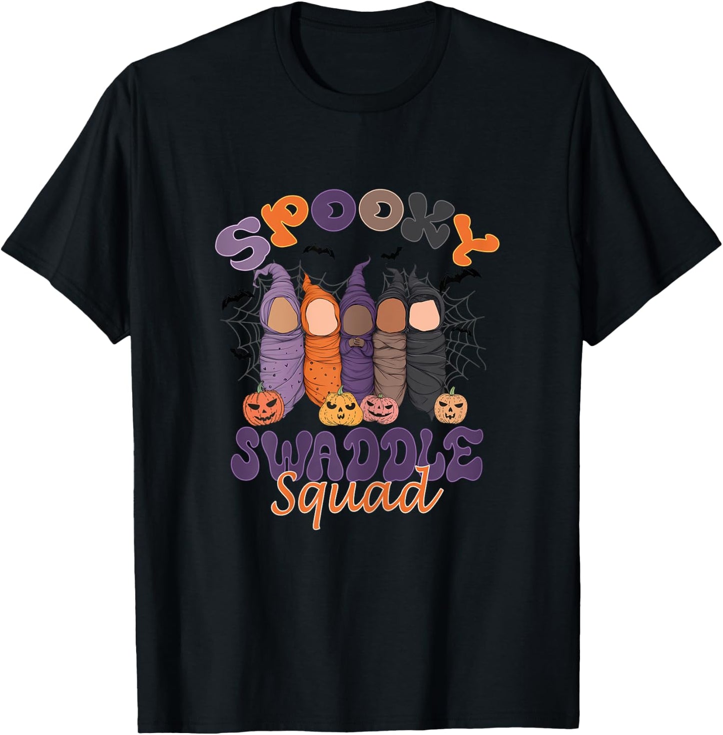 Spooky Swaddle Squad Mother Baby Nurse Halloween Nursery T-Shirt - T-Shirt | Black