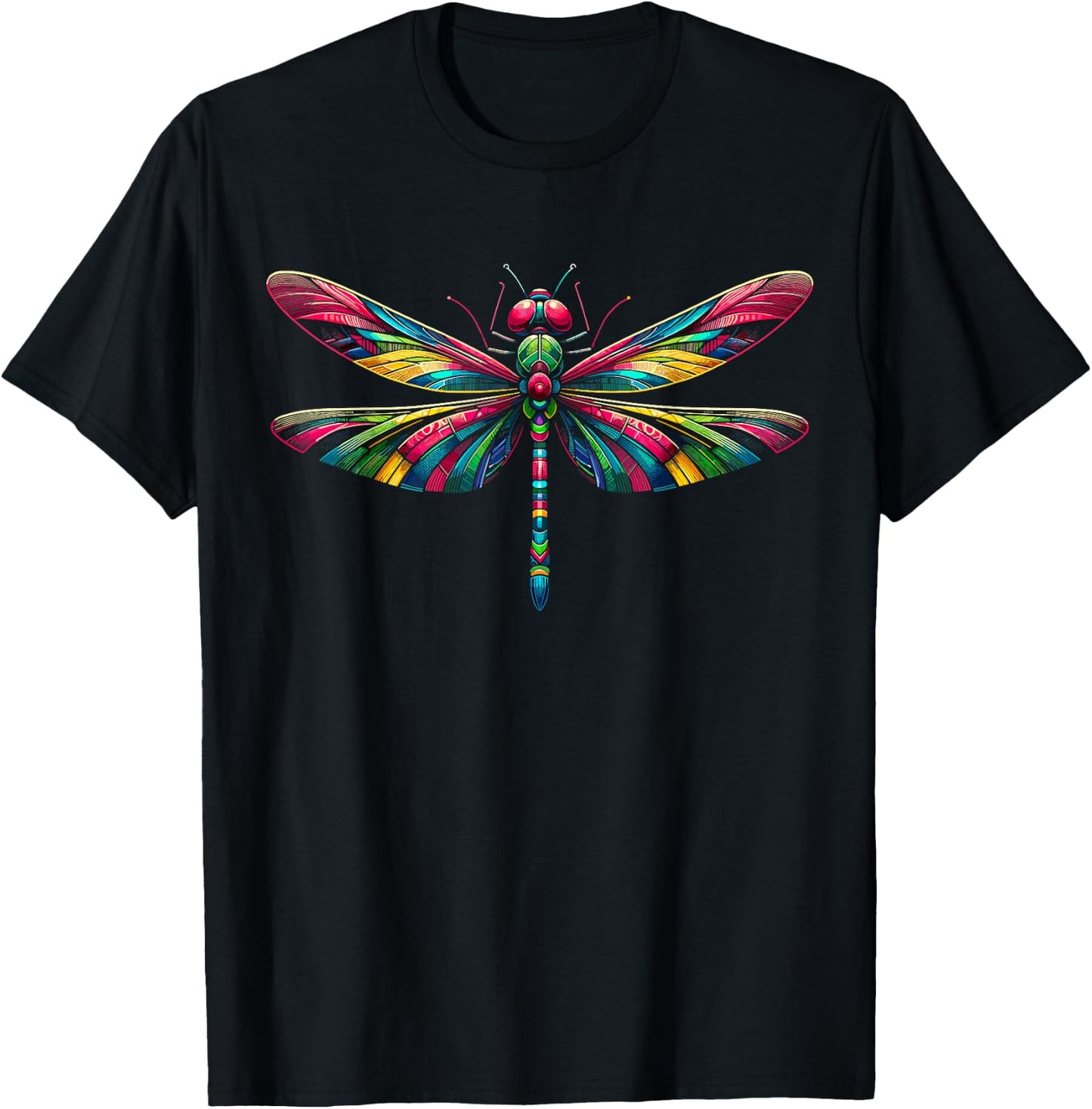 Dragonfly Abstract Animal T-Shirt - T-Shirt | Black