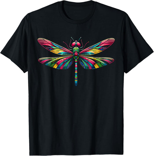 Dragonfly Abstract Animal T-Shirt - T-Shirt | Black