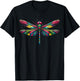 Dragonfly Abstract Animal T-Shirt - T-Shirt | Black