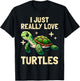 I Just Really Love Turtles Sea Turtle Lover Graphic T-Shirt - T-Shirt | Black