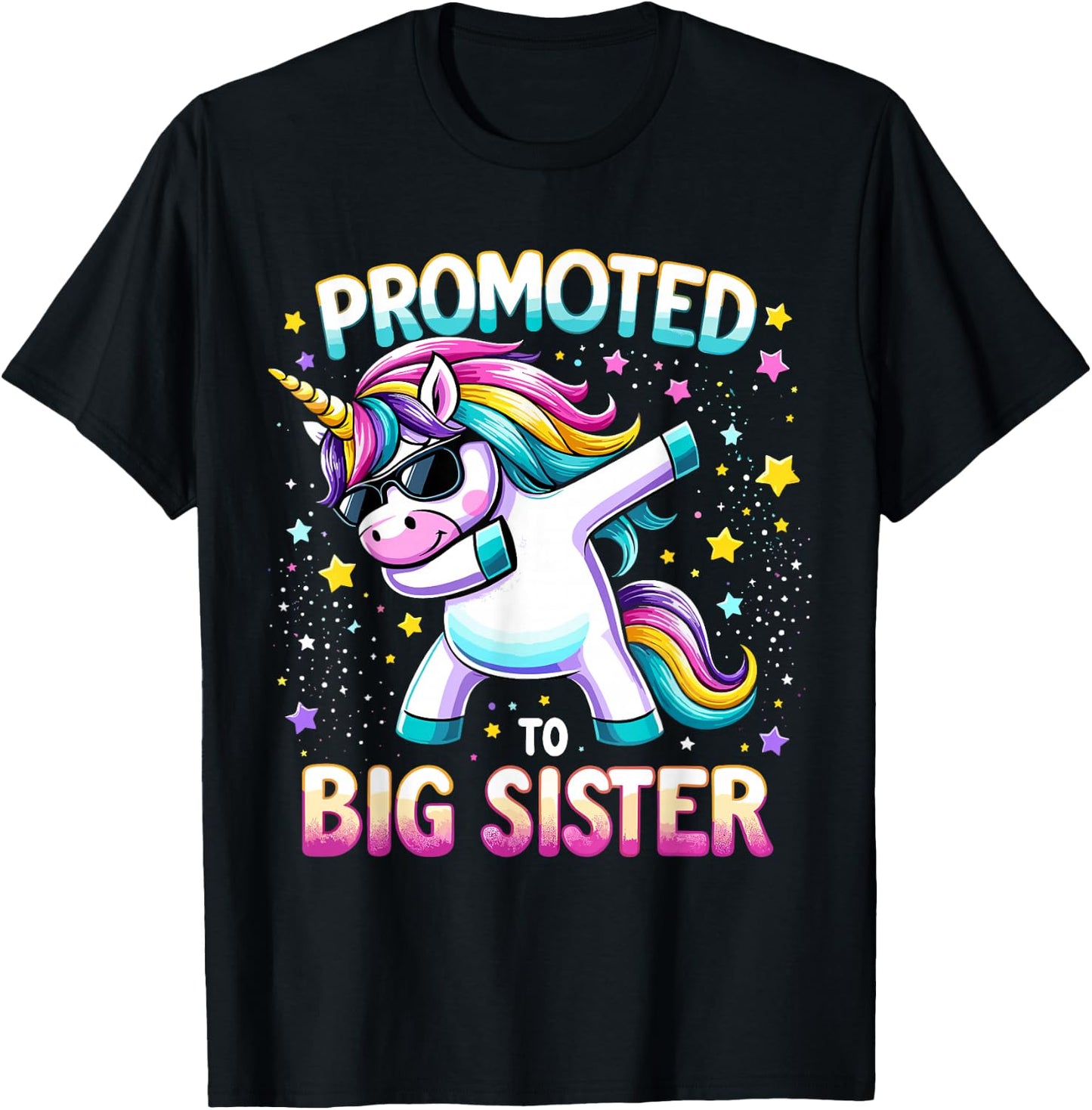 Dabbing Unicorn Older Sister T-Shirt - T-Shirt | Black