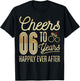 Cheers to 6 Years Happily - 6th Wedding Anniversary T-Shirt - T-Shirt | Black