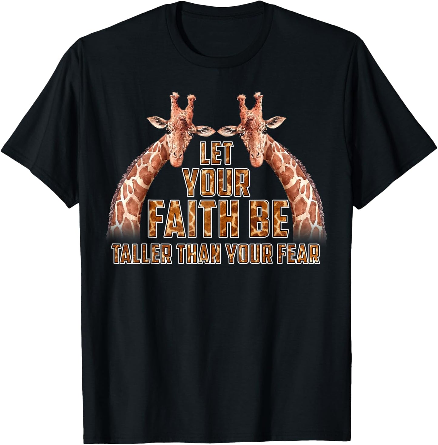 Faith Over Fear Christian Giraffe Gifts Women Kid T-Shirt - T-Shirt | Black