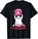 Keep Flossing Ghost Groovy Dental Hygiene Halloween Crew T-Shirt - T-Shirt | Black