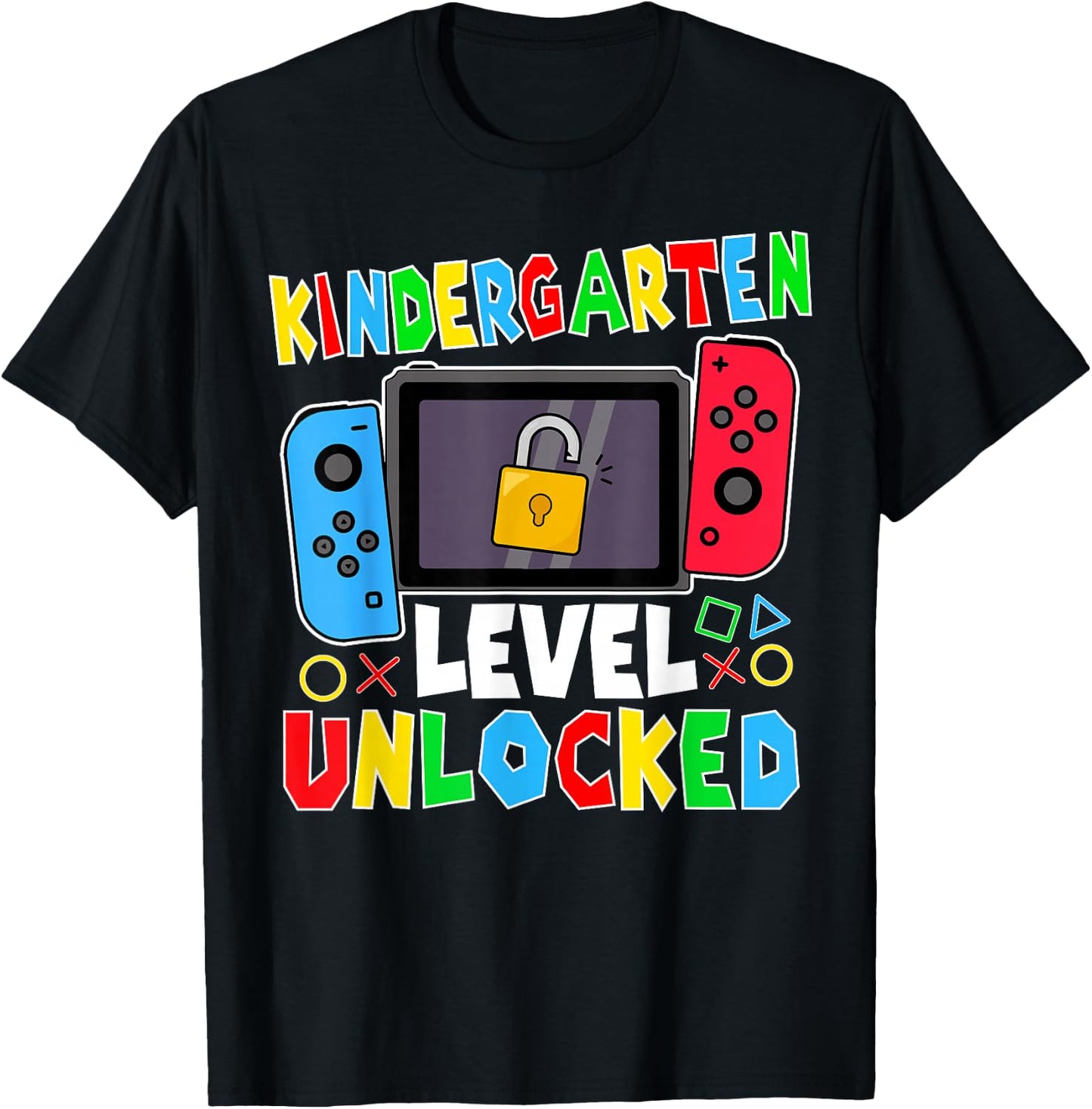 kindergarten Level Unlocked Gamer Back to School Boy T-Shirt - T-Shirt | Black