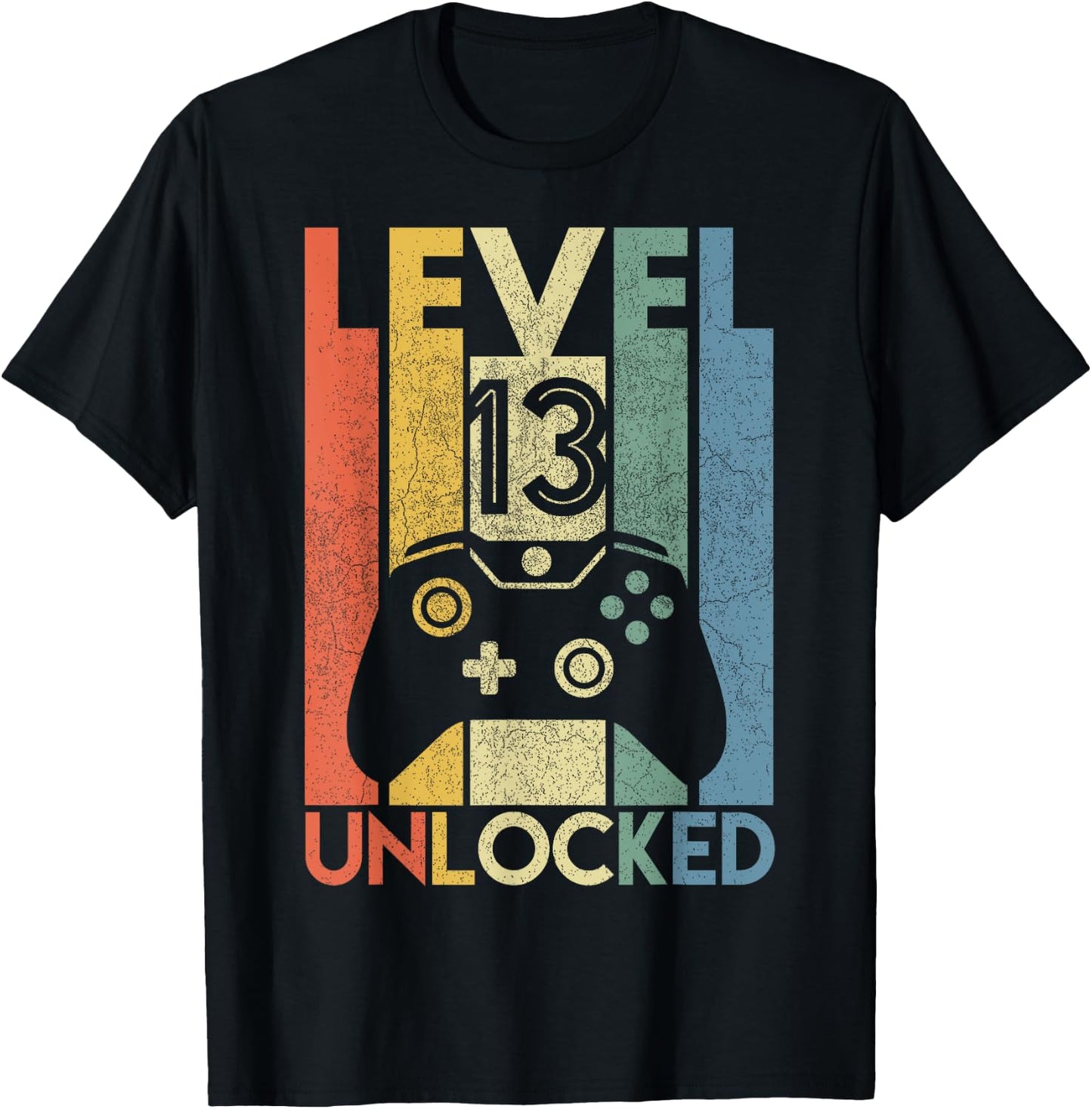 Level 13 Unlocked Shirt Funny Video Gamer 13th Birthday Gift T-Shirt - T-Shirt | Black