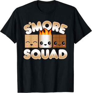 Campfire Camping Outdoor Friends Smores Smore Squad T-Shirt - T-Shirt | Black