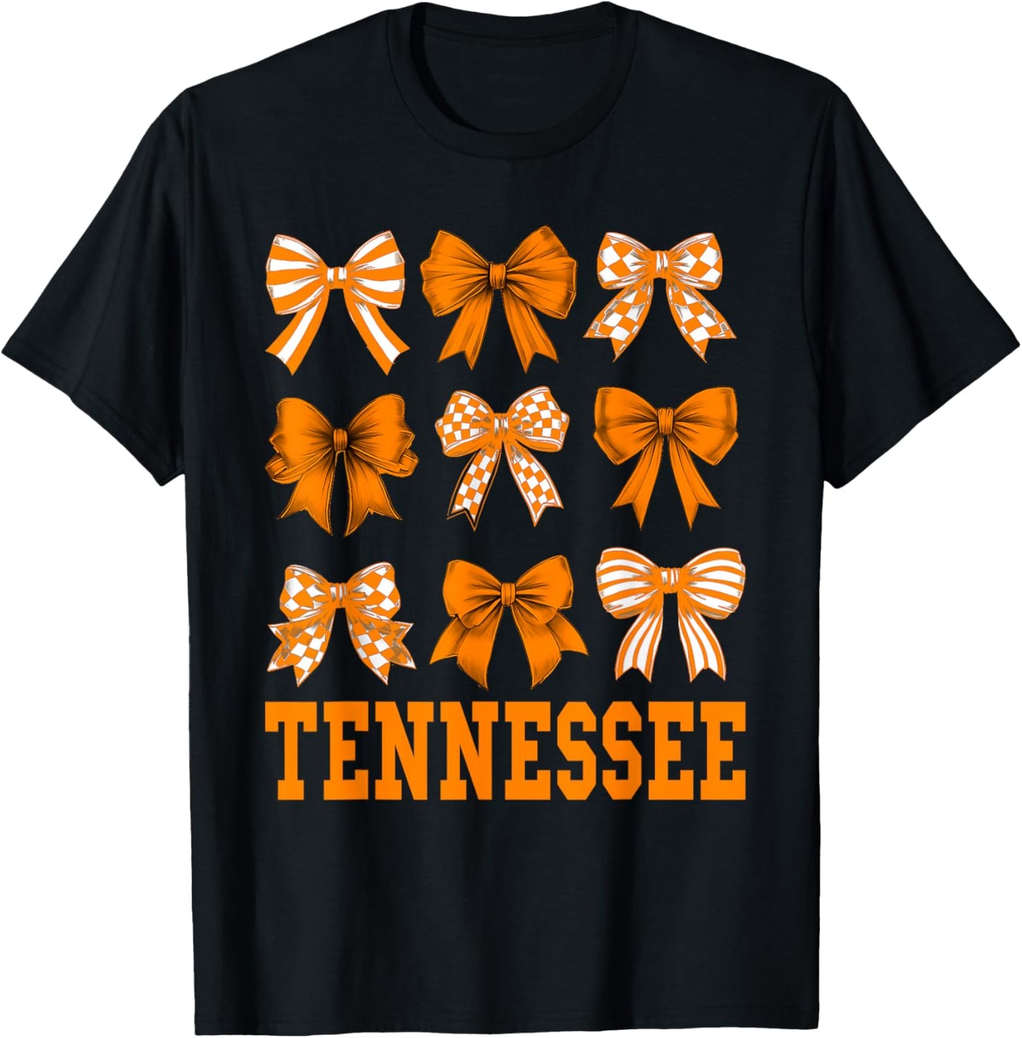 Tennessee Women Girls Kids Coquette Bow for Tennessee Lovers T-Shirt - T-Shirt | Black