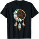 Floral Boho Watercolor Dream Catcher Bohemian Dream Catcher T-Shirt - T-Shirt | Black