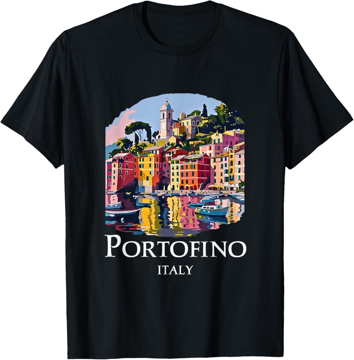 Italy Portofino Souvenir / Portofino T-Shirt - T-Shirt | Black