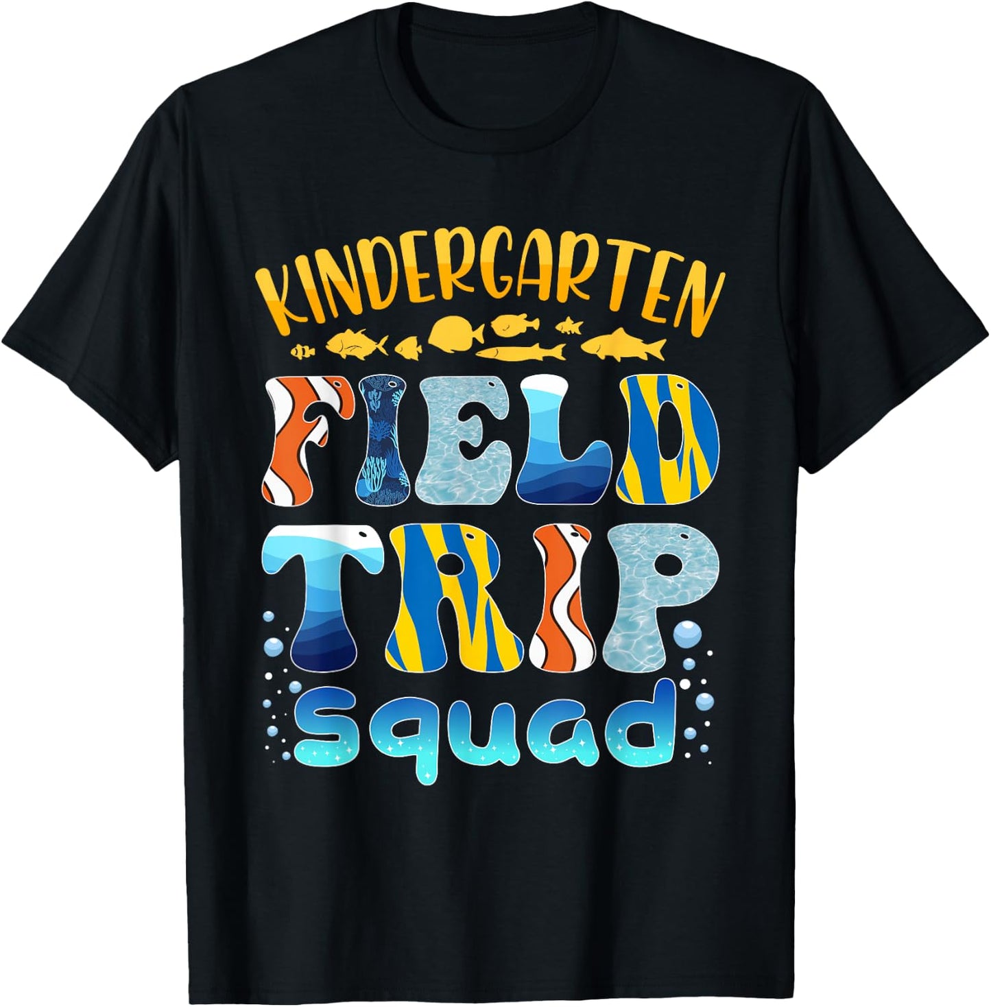 Fish Aquarium Kindergarten Field Trip Squad Teacher Student T-Shirt - T-Shirt | Black