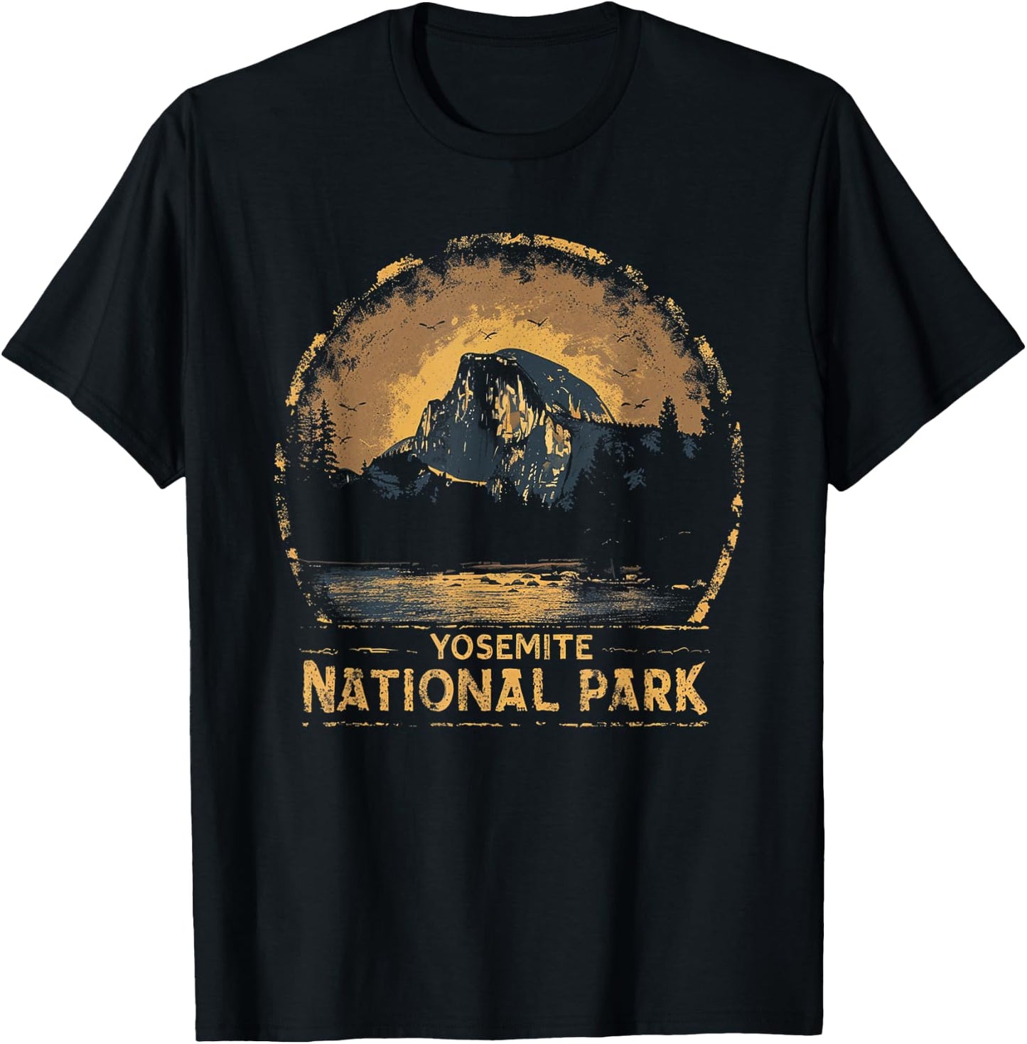 Yosemite - US National Park Vintage Men Women Kids Retro T-Shirt - T-Shirt | Black