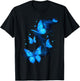 Butterfly Aesthetic Butterflies Nature Blue T-Shirt - T-Shirt | Black