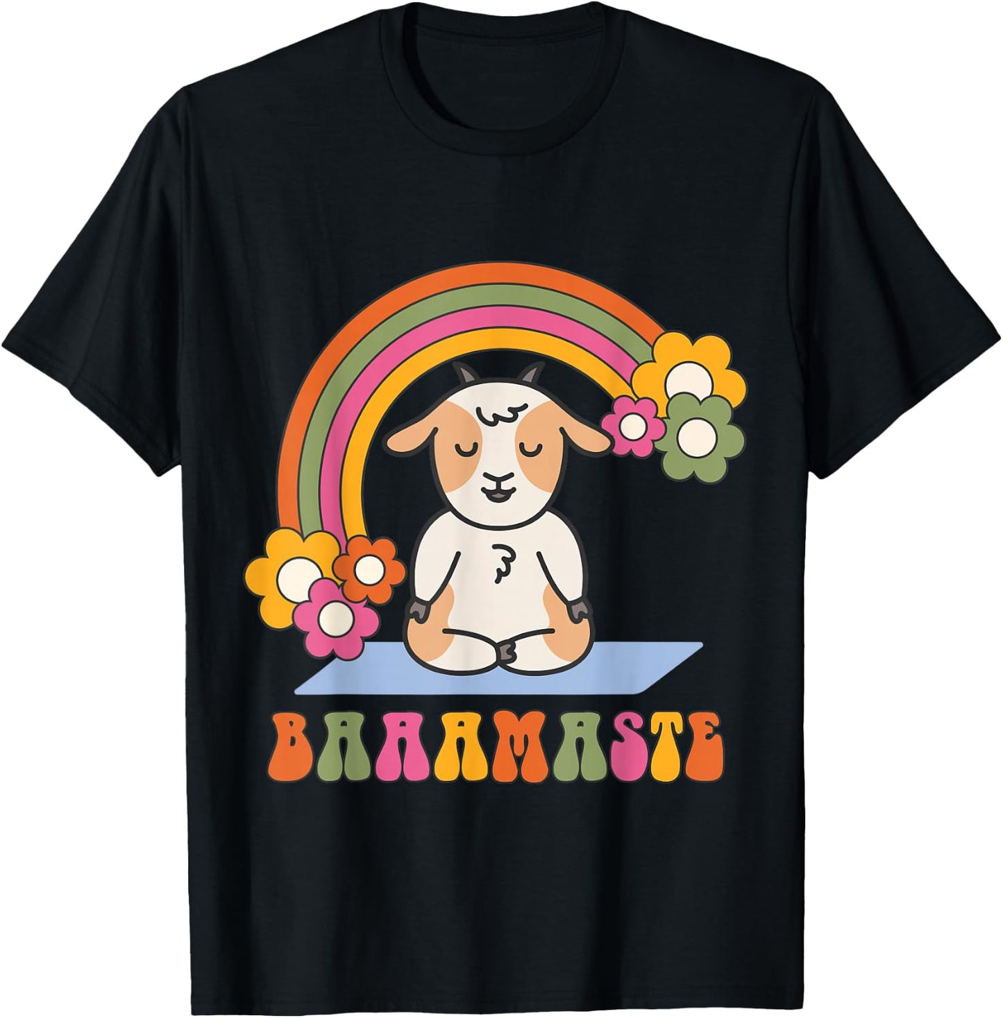 Baaamaste Goat Yoga Meditation Zen Namaste Funny T-Shirt - T-Shirt | Black