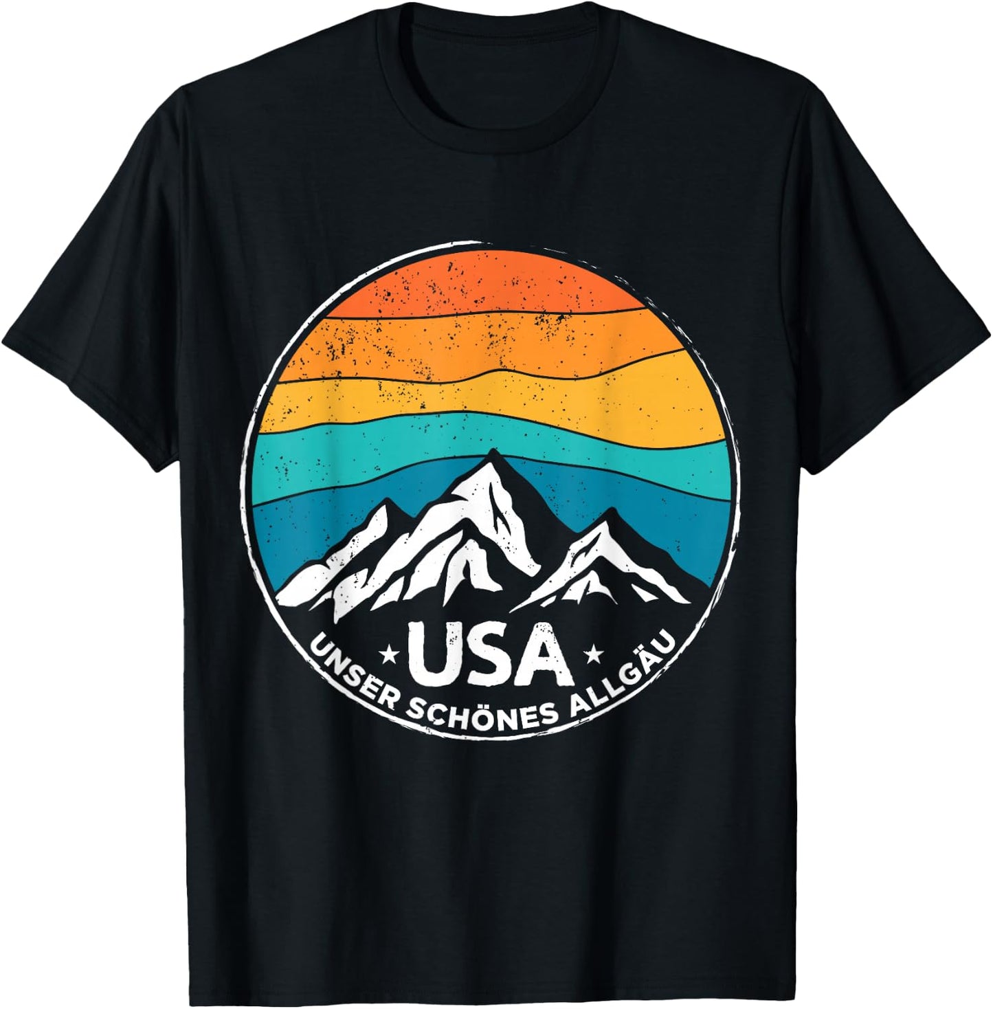 Allgäu USA Unser Schöne Allgäu Mountains Hiking Alps T-Shirt - T-Shirt | Black