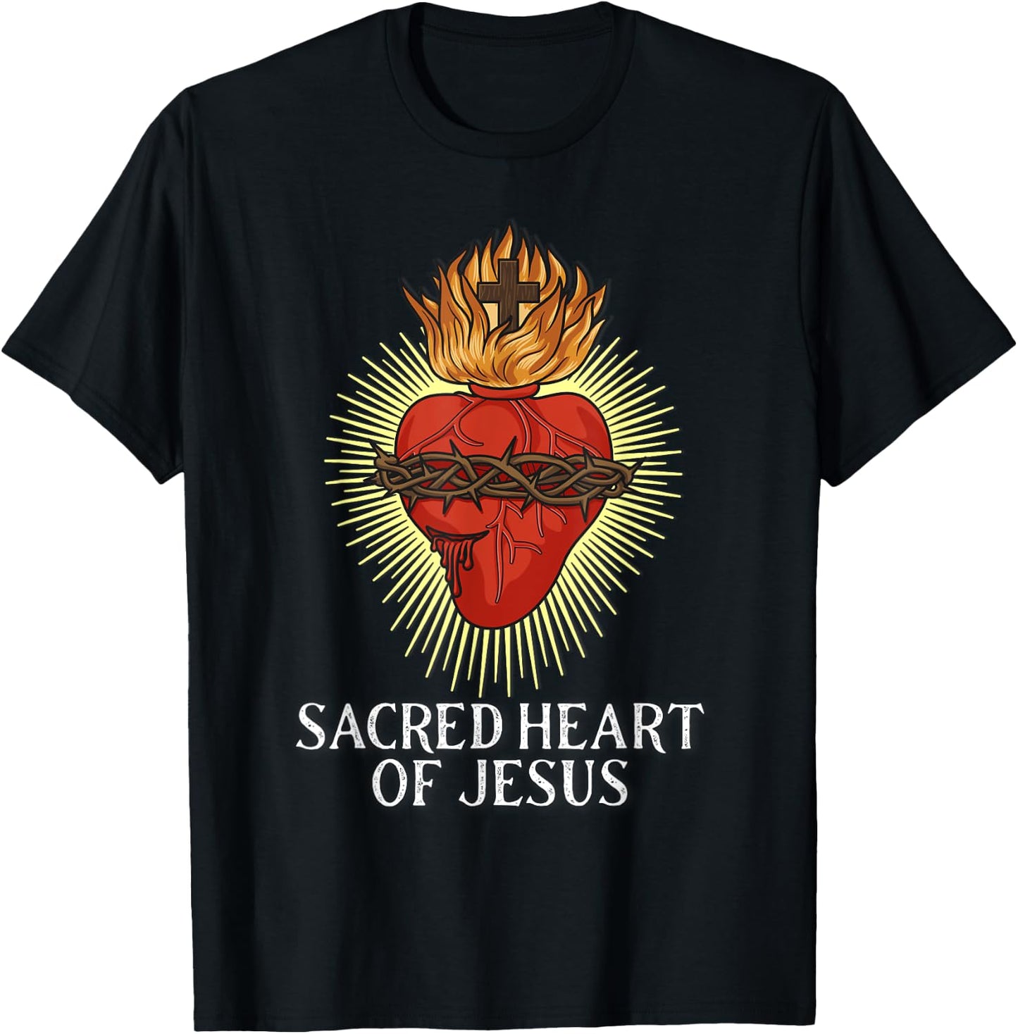 Sacred Heart Of Jesus Traditional Catholic T-Shirt - T-Shirt | Black
