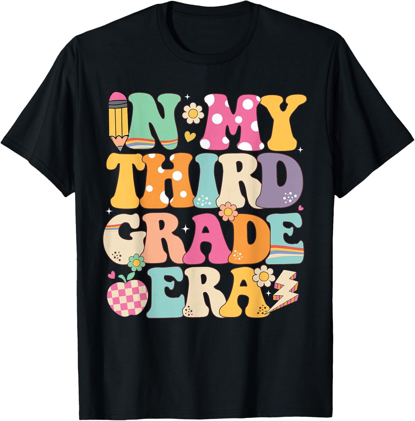 In My Third Grade Era Girl Back To School 3rd Grade Teacher T-Shirt - T-Shirt | Black