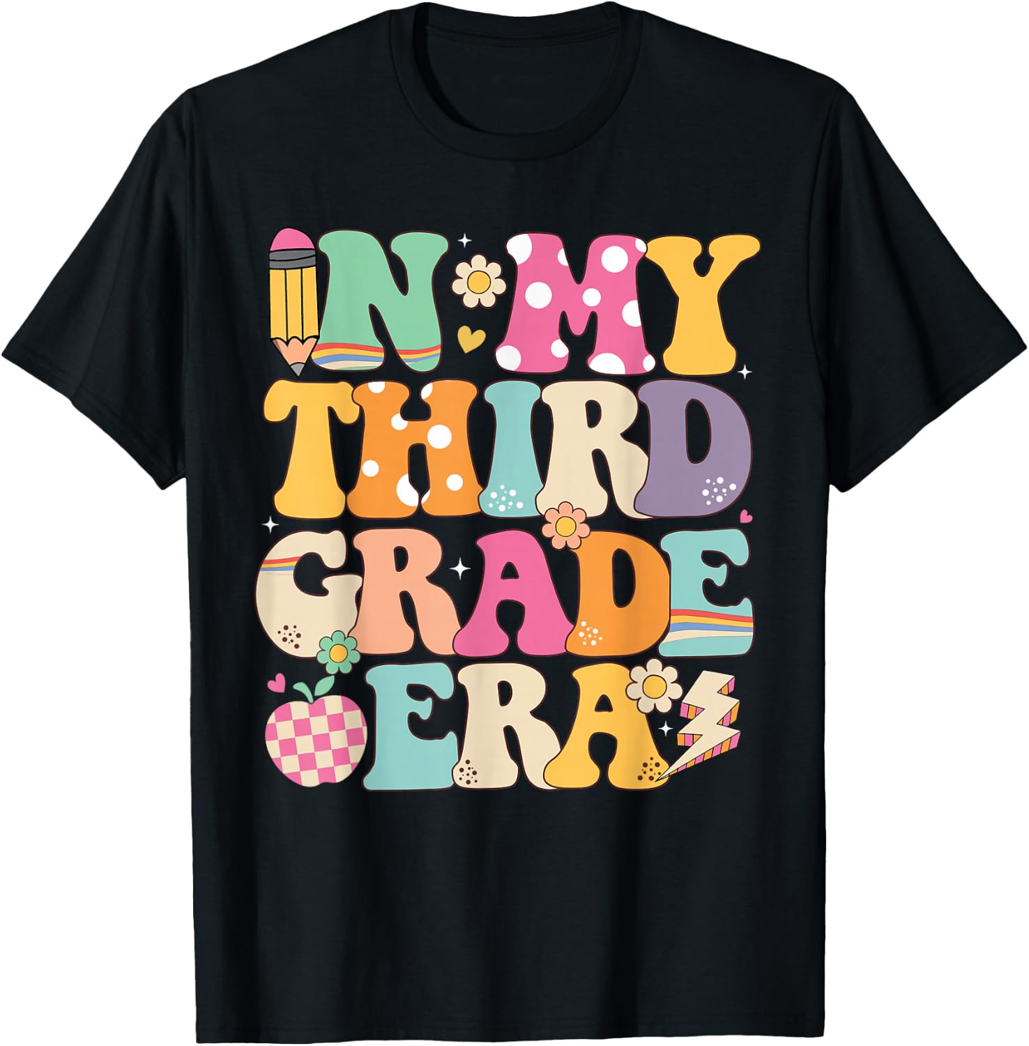 In My Third Grade Era Girl Back To School 3rd Grade Teacher T-Shirt - T-Shirt | Black